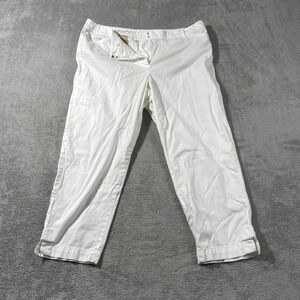 Talbots Perfect Crop White Capri Pants Womens Size 16 Cropped‎ Casual